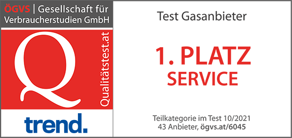ÖGVS Test Gasanbieter 10/2021 – 1. Platz Service